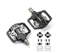 ANSJS Pedali bici 2 in 1 SPD, set di pedali cliccabili in alluminio CNC antiscivolo per BMX MTB Trekking Mountain bike da corsa, asse 9/16" (M213)