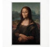 Anslipswar Classica Monna Lisa pittura artistica da parete su tela, poster vintage divertente per il bagno, stampe artistiche divertenti da bagno umoristiche, decorazione da parete divertente con
