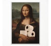 Anslipswar - Dipinto classico di Mona Lisa su tela, poster vintage divertente per bagno, stampe divertenti per WC, decorazione divertente da parete per ragazza, senza cornice, 30 cm x 40 cm
