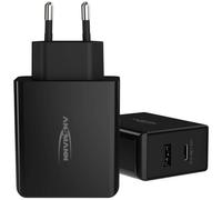 ANSMANN Caricatore USB a 2 porte 45W HC247PD (1 pz) - Caricatore veloce con tecnologia GAN e Power Delivery - Caricatore intelligente per smartphone, tablet, laptop, batteria esterna, ecc.