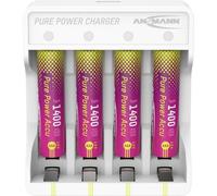 Ansmann 1001-0182 Pure Power Set 4× Micro AAA Akkus und Lademodul Batteria rica