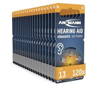 ANSMANN 13 (arancione 120 pezzi in confezione economica) Tipo 13 P13 PR48 ZL2 Made in Germany Zinco-aria 1,4 V - Batteria per apparecchi acustici, assistente per apparecchi acustici