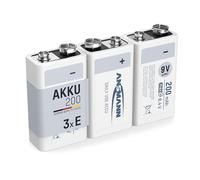 Ansmann 1311 - 0014 - 590 LSD 9 V batteria, tipo 200 mAh, Batteria Ricaricabile Nimh e di blocco argento