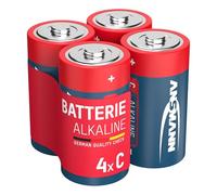 ANS RED 4XBABY - Red, batteria alcalina, C (mezza torcia), confezione da 4 pezzi