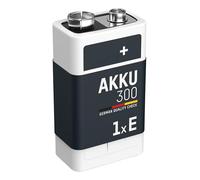 ANSMANN 1x Batteria ricaricabile 9V - Tipo 300mAh (min. 270 mAh) NiMH - Pila E-Block prericaricata