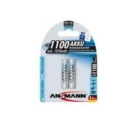 Ansmann 1x2 NiMH 1100 mAh Micro / AAA / HR03 Mini Stilo AAA Nichel-Metallo Idruro [NiMH] (ANSMANN Micro batteri - 2 x AAA - NiM
