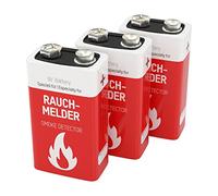 ANSMANN 3x Batterie Litio per rilevatori di fumo incendi - Pacchi batterie 9V per sensori movimento allarme rilevatore CO - E-Blocco qualità premium