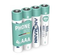 ANSMANN 4x Telefono Phone Batterie Ricaricabili Mini Stilo AAA - 800 mAh 1,2 V NiMH - Pila a Ricarica Veloce - Telefoni Cordless