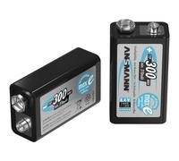Ansmann 5035453 maxE 6LR61 Batteria ricaricabile da 9 V NiMH 300 mAh 8.4 V 1 pz