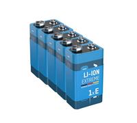 ANSMANN 5x Batterie Litio per rilevatori di fumo incendi - Pacchi batterie 9V per sensori movimento allarme rilevatore CO - E-Blocco qualità premium