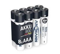 ANSMANN 8x Batterie ricaricabili mini stilo AAA - 800 mAh 1,2 V NiMH - Pila a ricarica veloce - fino a 1000 cicli di ricarica eco-friendly