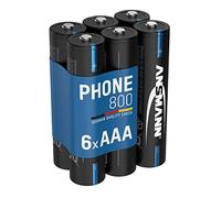 ANSMANN AAA 800mAh batteria telefonica 6 NiMH 1 2V - Telefono DECT Micro batterie AAA ricaricabili a bassa autoscarica ideali per telefoni cordless e baby monitor