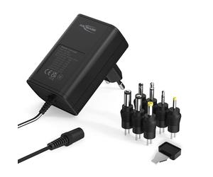 ANSMANN Alimentatore universale 7 spinotti APS 1000 3-12V - Caricatore dispositivi elettronici connettori intercambiabili 1000mA tensione regolabile