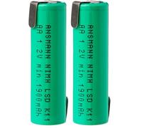 Ansmann, batteria Ni-MH LSD, testa piatta con etichette AA 2100mAh Green (Confezione da 2)
