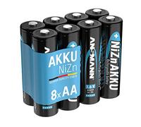Ansmann - Batteria NiZN Micro HR03, 4 x 1,6 V, zinco nichelato ad alta tensione 8 batterie NiZn AA Nero