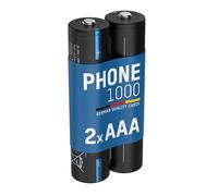 ANSMANN Batteria per telefono Micro AAA, min. 950 mAh 1,2 V, 2 pezzi, ricaricabile, potente, ideale per DECT Phone, cordless, baby monitor, batteria di ricambio