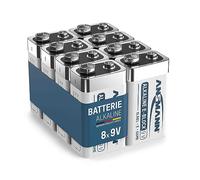 ANS 1525-0004 - Batteria alcalina, blocco da 9 V, confezione da 8 pezzi