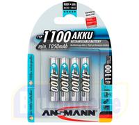 Ansmann blister 4 batterie ricaricabili Ministilo AAA, HR03, Ni-MH 1100 mAh 1,2V