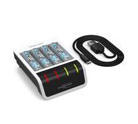 Ansmann Caricabatterie con 4 batterie AA da 2100 mAh - Caricabatterie automatico con tecnologia di ricarica Perfect-7 e modalità di ripresa - Comfort Smart, blu