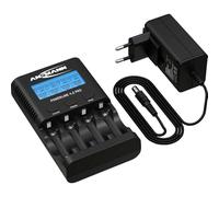 ANSMANN Caricabatterie per 4 batterie AA/AAA NiMH - Caricatore con 5 programmi di ricarica: ricarica, scarica, test, ricarica rapida + caricatore USB - Powerline 4.2 Pro