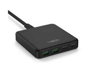 ANSMANN Caricatore USB 65W a 4 porte, caricatore rapido multiplo USB-C/USB-A per iPhone/Samsung/Google/Xiaomi/Huawei/Laptop e altri dispositivi