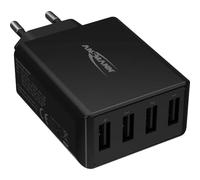 ANS 1001-0107 - Caricabatterie USB HC430, 30 W, 5 V, 3000 mA, 4 porte, nero