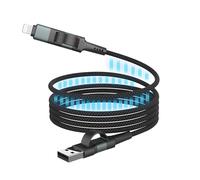 ANSMANN Cavo di ricarica, cavo di ricarica rapida universale, magnetico, cavo USB e Lightning con magnete, cavo di ricarica da 60 W per iPhone 16 Pro/15 Pro/Samsung/Android/Huawei, 120 cm