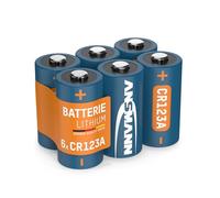 ANS 6XCR123A - Batteria al litio, CR123A, 1500 mAh, confezione da 6