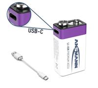Ansmann E-Block USB-C Batteria ricaricabile USB-C ® Li-Ion 400 mAh 9 V 1 pz.