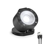 ANSMANN Faretto professionale da lavoro con LED COB da 10 W, ricaricabile, giunto sferico girevole a 360°, con magneti e ganci per appenderla
