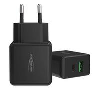 ANS 1001-0109 - USB-C(-PD) charger, 18 W, 5 - 12 V, 3000 mA, 2 ports, black