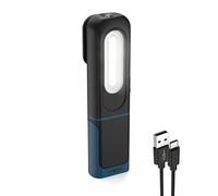 ANSMANN Lampada da lavoro a LED, torcia a LED ricaricabile con base magnetica, gancio, ricaricabile via USB, piccola lampada da officina, lampada da lavoro fino a 350 lm e 7 ore di durata, campeggio