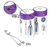 Ansmann LR20 USB-C Batteria ricaricabile Torcia (D) Li-Ion 6000 mAh 1.5 V 2 pz.
