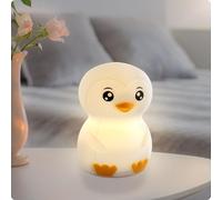 ANSMANN luce notturna per bambini, lampada per animali, pinguino in silicone, ricaricabile, dimmerabile, diversi colori