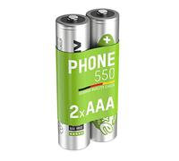 ANSMANN MaxE Micro AAA batteria ricaricabile 550mAh DECT Phone-Akku pre-carica della batteria - batteria per i telefoni cordless (confezione da 2) - MaxE