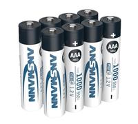 ANSMANN Micro AAA Tipo 1000mAh Batteria Ricaricabile ad Alta Capacita 8x Micro AAA NiMH HR03