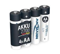 ANSMANN Mignon AA Batteria ricaricabile 2700mAh NiMH - Batteria professionale ad alta capacità per fotocamere digitali (confezione da 4) - Batterie