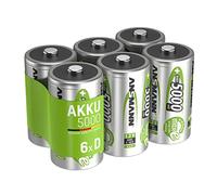 ANSMANN Mono D Akku MaxE Tipo 5000mAh Batteria Ricaricabile ad Alta Capacita 6x Mono D HR20