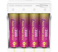 Ansmann Pure Power Set 4× Mignon AA Akkus und Lademodul Batteria ricaricabile