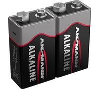 ANS RED 2X9V - Red, batteria alcalina, blocco da 9 V, confezione da 2 pezzi
