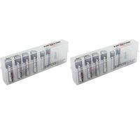 ANSMANN Scatola per 8 batterie - 8 x Micro AAA 24x Stilo AA CR 123A CR2 Card SD - Organizer plastica rigida portatile con coperchio semi trasparente (Confezione da 2)