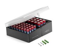 ANSMANN Scatola portabatterie per 56 batterie con 32 pezzi Micro AAA e 20 pezzi Mignon AA, scatola portabatterie, con supporto a parete, plastica