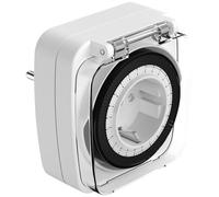 ANSMANN Timer da esterno AES7, timer meccanico 24 ore ripete ogni giorno l'ora impostata, max. 16 A/3680 W, ideale per il vostro prato o aiuola in giardino, cortile, balcone, terrazzo