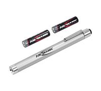 ANS 1600-0169 - Torcia a penna LED X15 LED, 15 lm, colore argento, 2 batterie AA