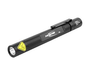 ANSMANN Torcia a penna LED FUTURE T120 - in alluminio protezione schizzi IP54 130 Lumen 4 ore mini tascabile 11,5cm - 2x Batterie AAA incluse