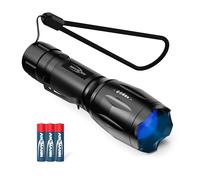 ANSMANN Torcia, lampada UV, lampada LED, 400nm, fuoco variabile in continuo, 4 modalità di luce, per il controllo della pulizia, ricerca ambra, ricerca esca