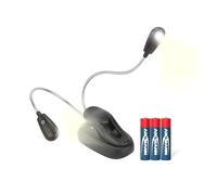 ANSMANN TwinFlex Lettura Lampada da Lettura con 2 LED a Clip, Nero