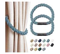 ANSNOW Anello per Tende Confezione da 2 Fermatendai Forti Fermatenda per Tende Comodo Fermatenda Decorativo in Corda Intrecciata per Accessori per Tende Sottili o Spesse/Verde Acqua/2 Pacchi