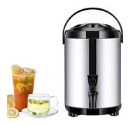 ANSNOW Caldaia per caffè a forma di urna in acciaio inox, con coperchio e beccuccio, secchio per tè e latte, barile isolato per acqua calda o bevande/nero/16L