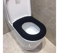 ANSNOW Copriwater in Tessuto Lavabile, Sedile Wc Universale in Peluche Spesso, Coperchio Wc in Morbido Peluche/Nero